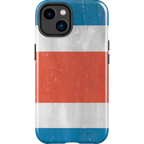 Costa Rican Flag Distressed iPhone 14 Plus Impact Case
